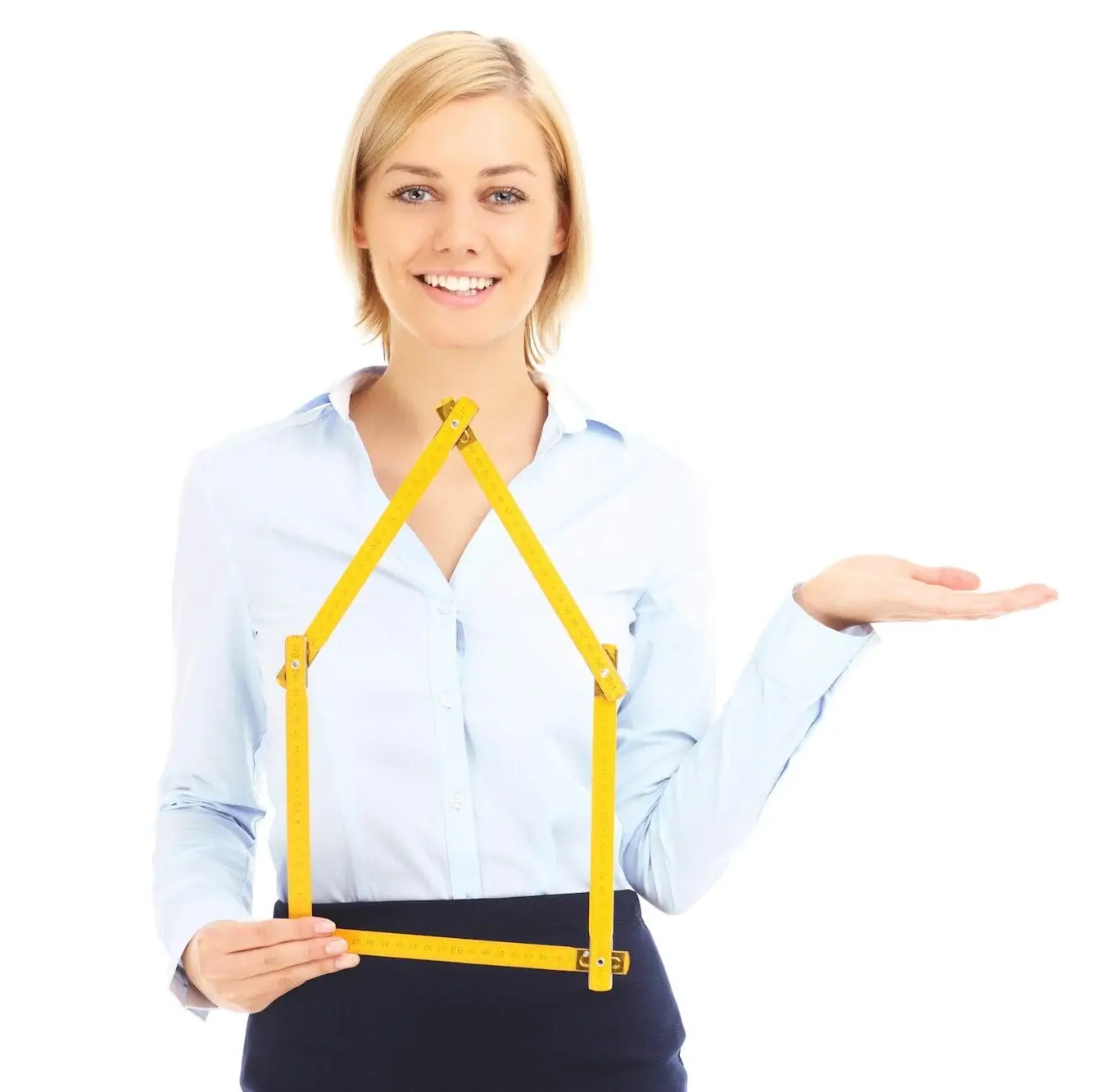 Real estate agent showing a house