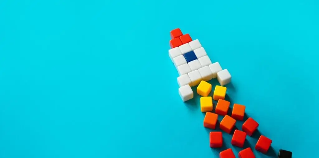 Startup rocket from blocks in launch
